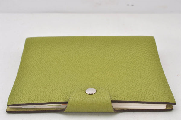 Authentic HERMES Yuris PM Vintage Note Book Cover Leather Light Green 7026K