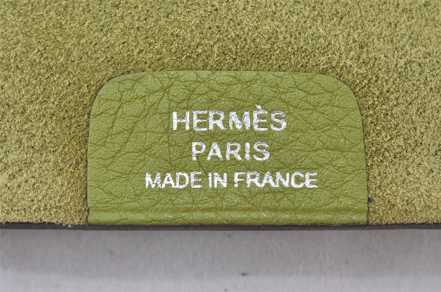 Authentic HERMES Yuris PM Vintage Note Book Cover Leather Light Green 7026K