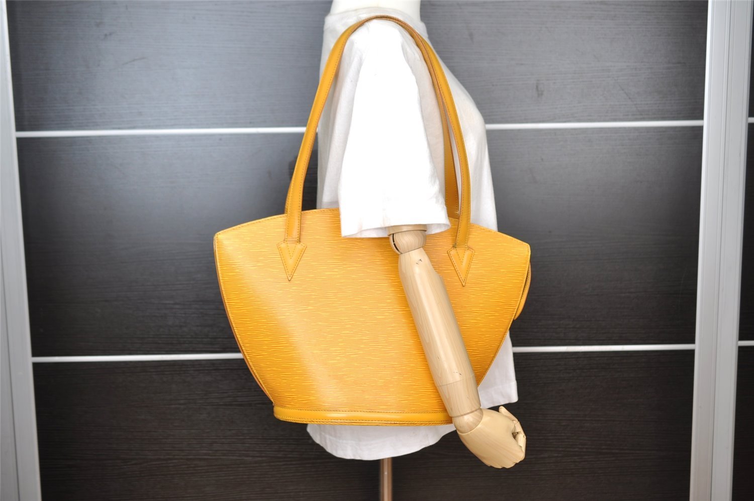 Auth Louis Vuitton Epi Saint Jacques Shopping Shoulder Bag M52269 Yellow 7027I