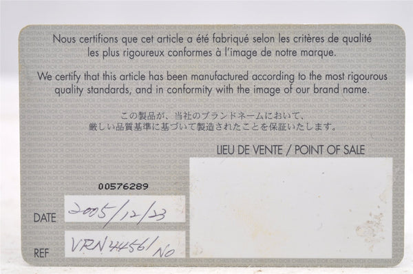 Authentic Christian Dior Diorissimo Cannage Tote Hand Bag Enamel Black CD 7028I