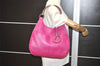 Authentic Christian Dior Vintage Shoulder Tote Bag Leather Pink 7029I