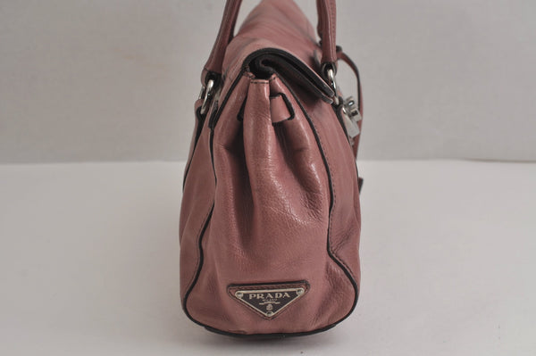 Authentic PRADA Vintage Leather Shoulder Hand Bag Pink 7029J