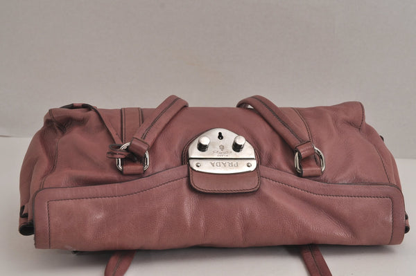 Authentic PRADA Vintage Leather Shoulder Hand Bag Pink 7029J