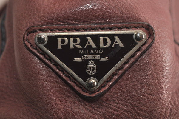 Authentic PRADA Vintage Leather Shoulder Hand Bag Pink 7029J