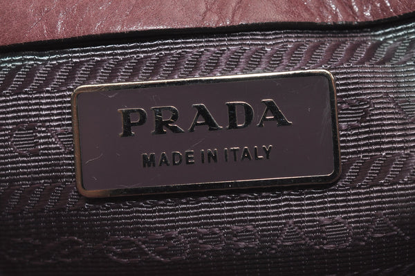 Authentic PRADA Vintage Leather Shoulder Hand Bag Pink 7029J