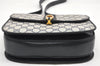 Authentic GUCCI Sherry Line Shoulder Cross Bag GG PVC Leather Navy Blue 7029K