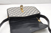 Authentic GUCCI Sherry Line Shoulder Cross Bag GG PVC Leather Navy Blue 7029K