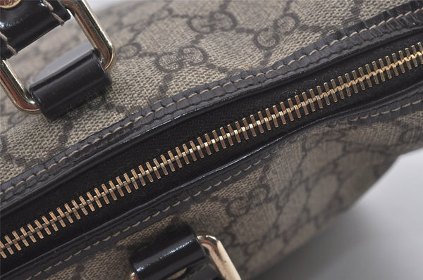 Authentic GUCCI Vintage Hand Tote Bag GG PVC Leather 190259 Brown 7030I