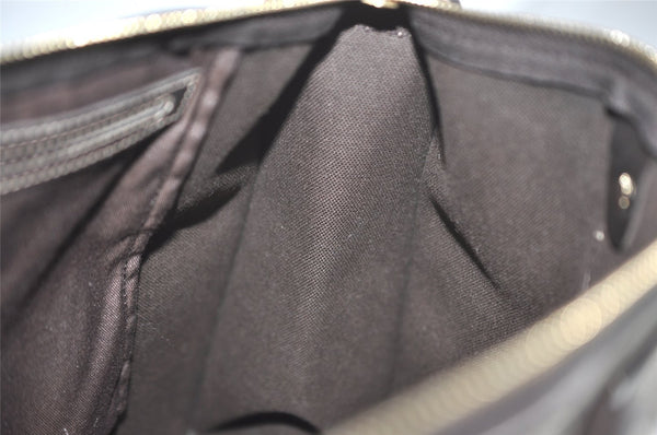 Authentic GUCCI Vintage Hand Tote Bag GG PVC Leather 190259 Brown 7030I