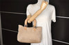 Authentic FENDI Vintage Suede Leather Hand Tote Bag Beige 7032K