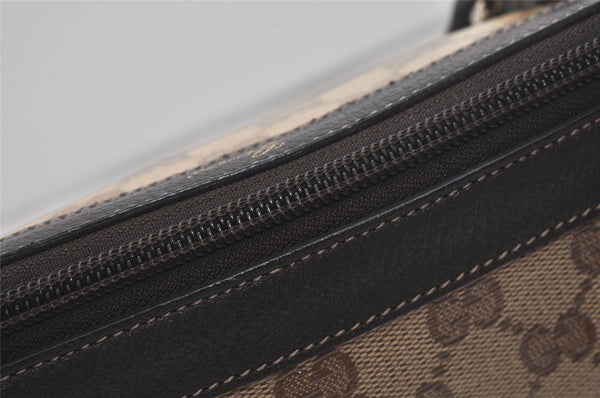 Authentic GUCCI GG Crystal Abbey Shoulder Tote Bag PVC Leather Brown 7033I