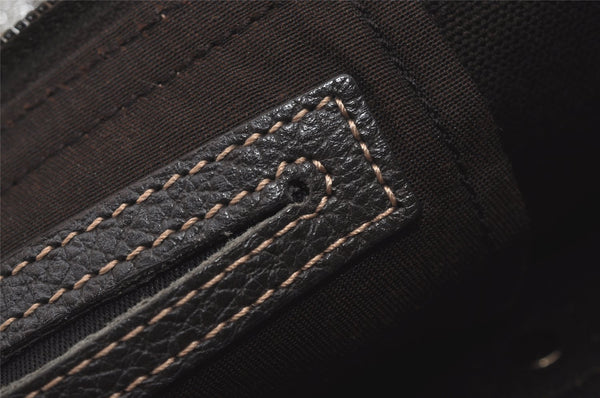 Authentic GUCCI GG Crystal Abbey Shoulder Tote Bag PVC Leather Brown 7033I