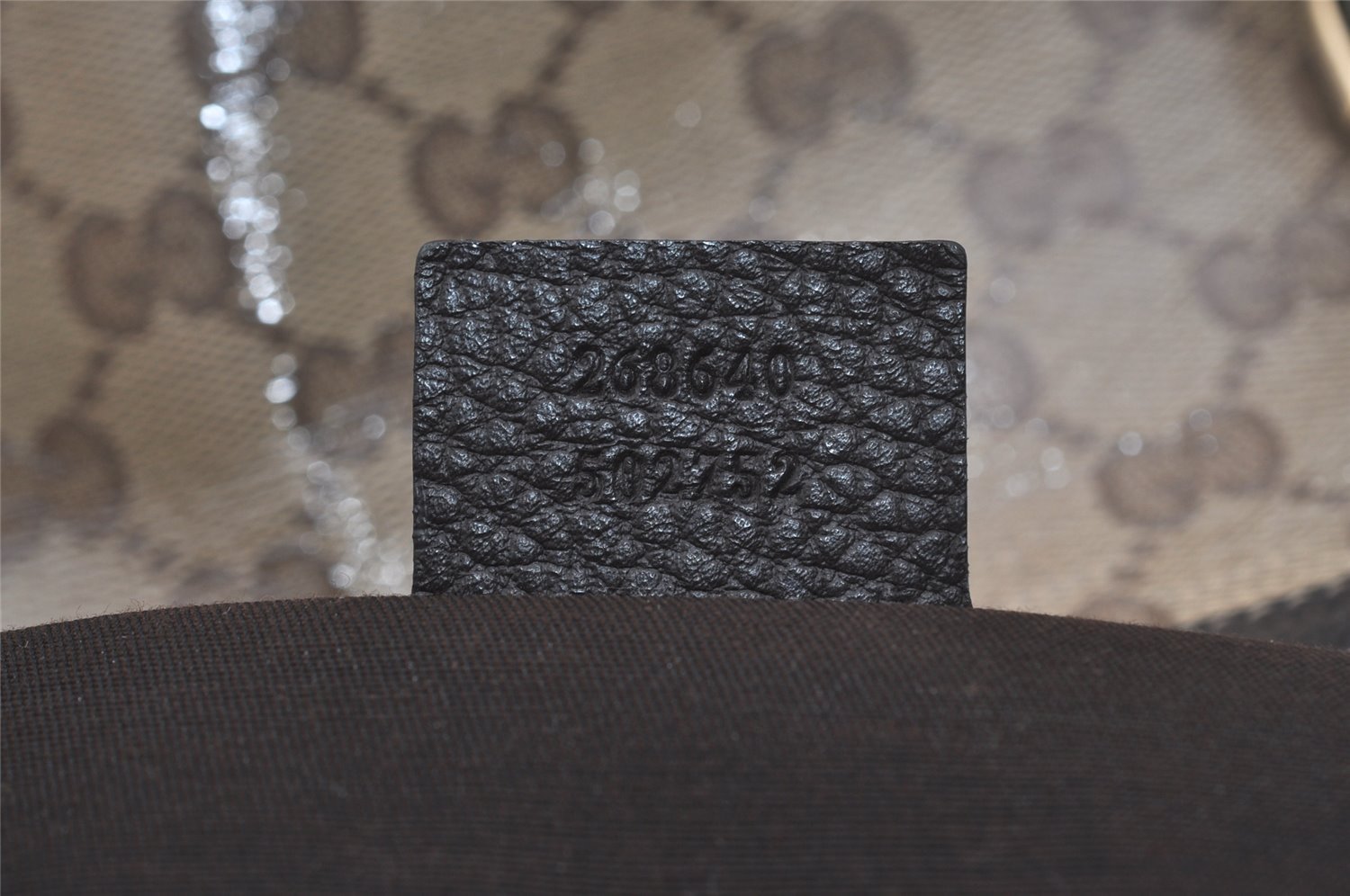 Authentic GUCCI GG Crystal Abbey Shoulder Tote Bag PVC Leather Brown 7033I