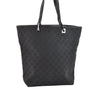 Authentic GUCCI Vintage Shoulder Tote Bag GG Canvas Leather 31243 Black 7035K