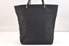 Authentic GUCCI Vintage Shoulder Tote Bag GG Canvas Leather 31243 Black 7035K