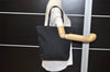 Authentic GUCCI Vintage Shoulder Tote Bag GG Canvas Leather 31243 Black 7035K