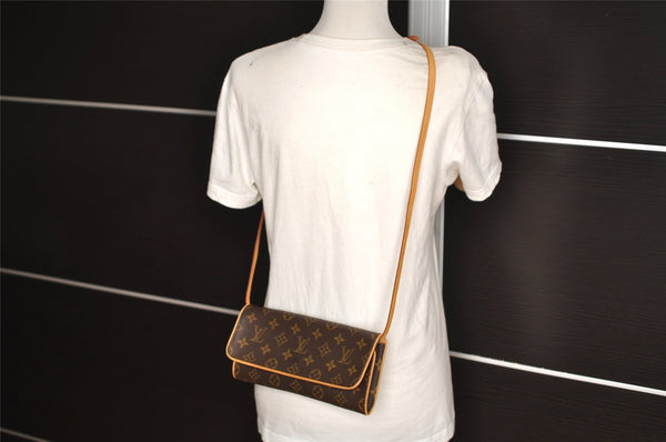 Authentic Louis Vuitton Monogram Pochette Twin GM Shoulder Bag M51852 LV 7036I