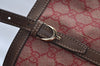 Authentic GUCCI Vintage Shoulder Tote Bag GG PVC Leather 309613 Red 7036J