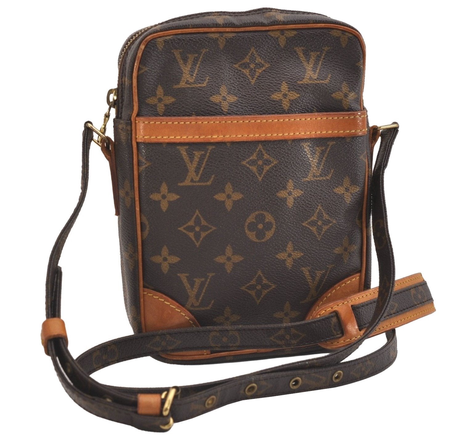 Authentic Louis Vuitton Monogram Danube Shoulder Cross Body Bag M45266 LV 7039J