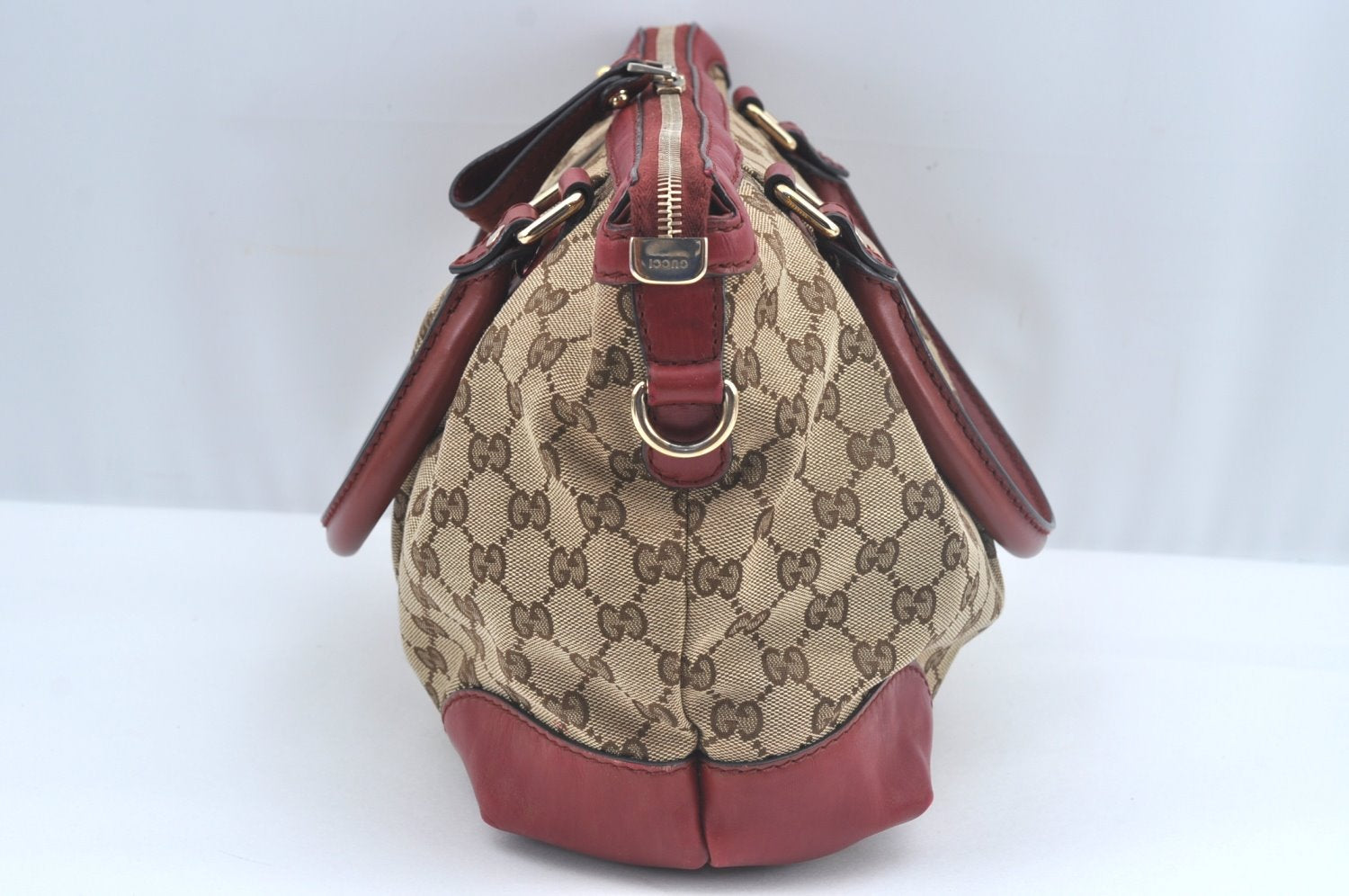 Authentic GUCCI Sukey 2Way Hand Tote Bag GG Canvas Leather 247902 Brown 7042I