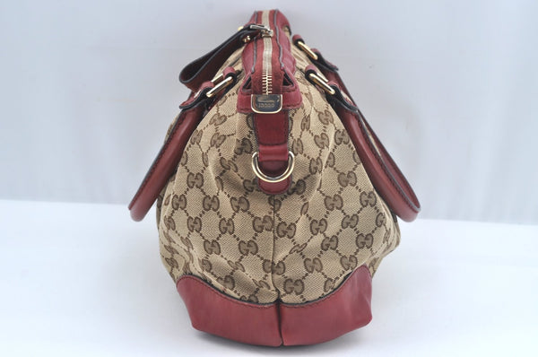 Authentic GUCCI Sukey 2Way Hand Tote Bag GG Canvas Leather 247902 Brown 7042I