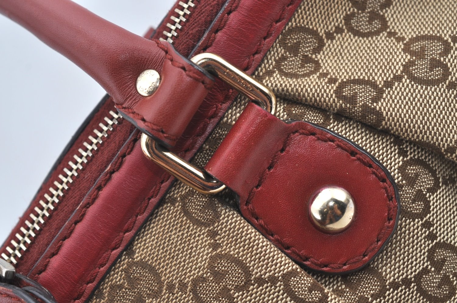 Authentic GUCCI Sukey 2Way Hand Tote Bag GG Canvas Leather 247902 Brown 7042I