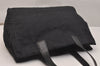 Authentic CHANEL New Travel Line Shoulder Tote Bag Nylon Leather Black 7042J