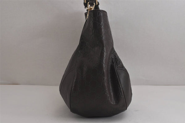 Authentic GUCCI Guccissima Charlotte Shoulder Bag GG Leather 203504 Brown 7043J