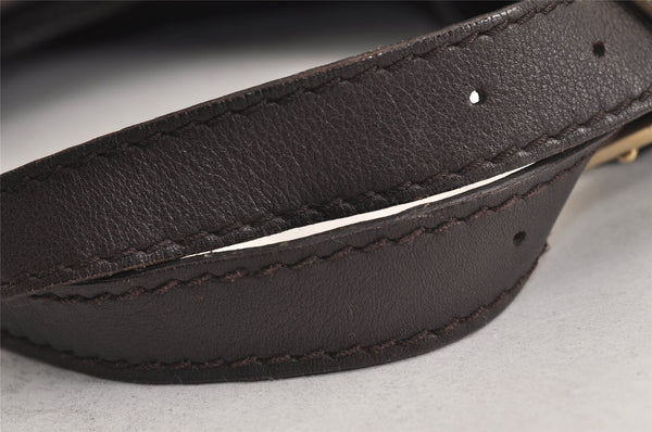 Authentic GUCCI Guccissima Charlotte Shoulder Bag GG Leather 203504 Brown 7043J