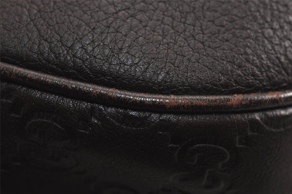 Authentic GUCCI Guccissima Charlotte Shoulder Bag GG Leather 203504 Brown 7043J