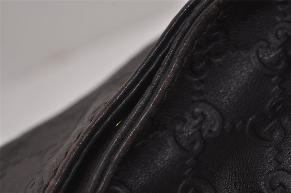 Authentic GUCCI Guccissima Charlotte Shoulder Bag GG Leather 203504 Brown 7043J