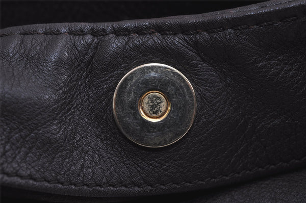 Authentic GUCCI Guccissima Charlotte Shoulder Bag GG Leather 203504 Brown 7043J