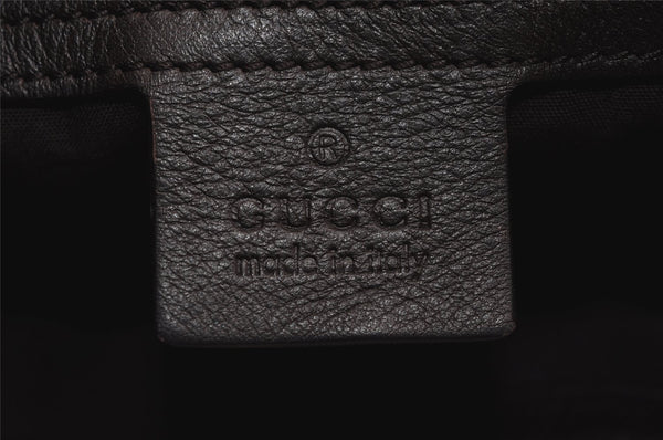 Authentic GUCCI Guccissima Charlotte Shoulder Bag GG Leather 203504 Brown 7043J