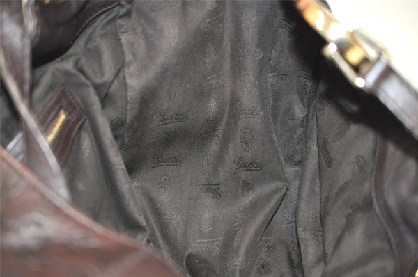 Authentic GUCCI Guccissima Charlotte Shoulder Bag GG Leather 203504 Brown 7043J