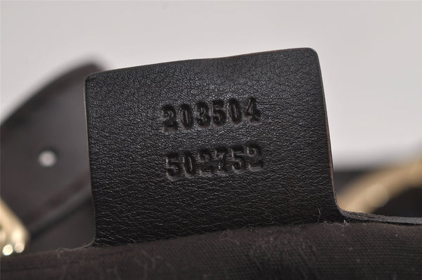 Authentic GUCCI Guccissima Charlotte Shoulder Bag GG Leather 203504 Brown 7043J