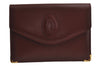 Authentic Cartier Must de Cartier Clutch Hand Bag Leather Bordeaux Red 7044J