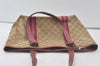 Authentic GUCCI Sherry Line Tote Bag GG Canvas Leather 137396 Beige 7044K