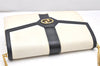 Authentic GUCCI Vintage Chain Shoulder Cross Body Bag Purse Leather White 7045K