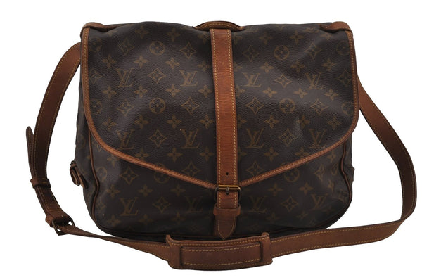 Authentic Louis Vuitton Monogram Saumur 35 Shoulder Cross Bag M42254 LV 7049J