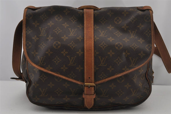 Authentic Louis Vuitton Monogram Saumur 35 Shoulder Cross Bag M42254 LV 7049J