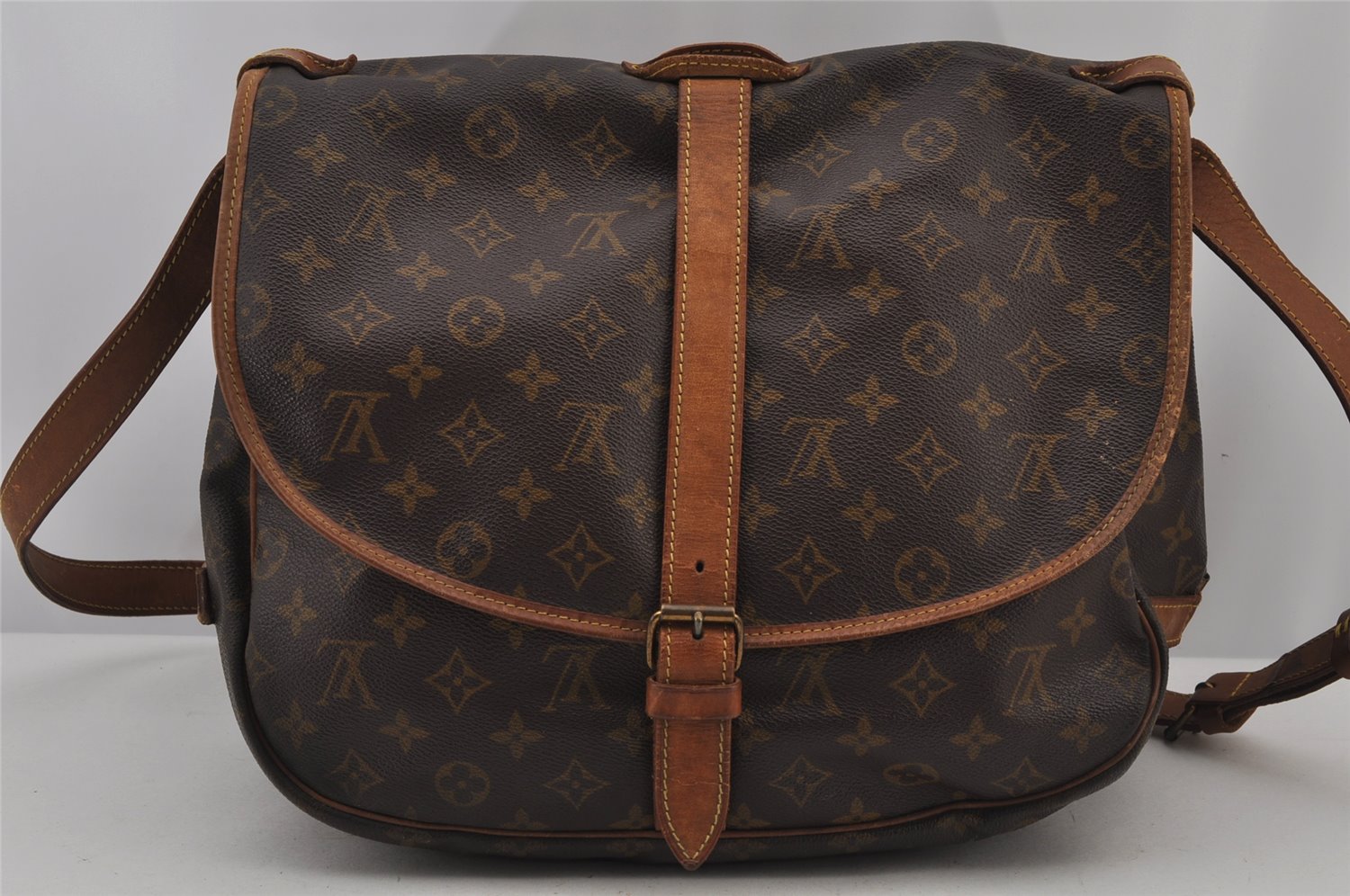 Authentic Louis Vuitton Monogram Saumur 35 Shoulder Cross Bag M42254 LV 7049J