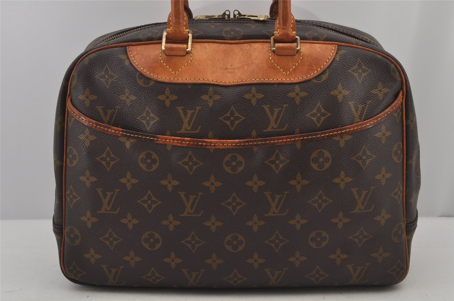 Authentic Louis Vuitton Monogram Deauville Hand Bag M47270 LV 7050J