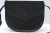 Authentic YVES SAINT LAURENT Shoulder Bag Purse Karakul Lamb Leather Black 7053G