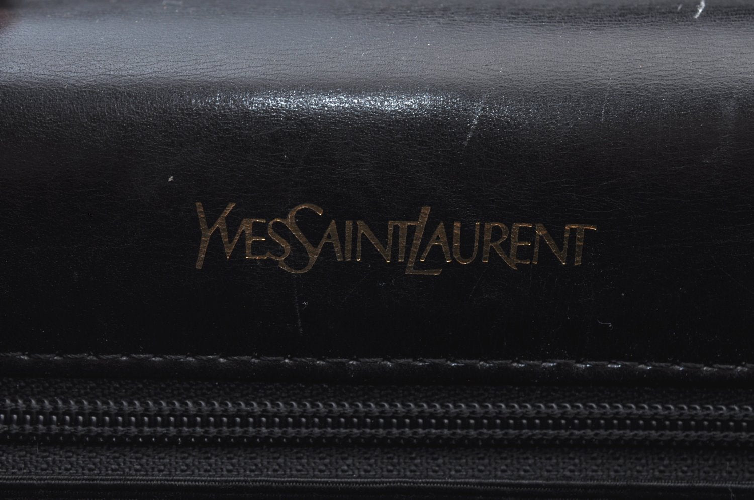 Authentic YVES SAINT LAURENT Shoulder Bag Purse Karakul Lamb Leather Black 7053G