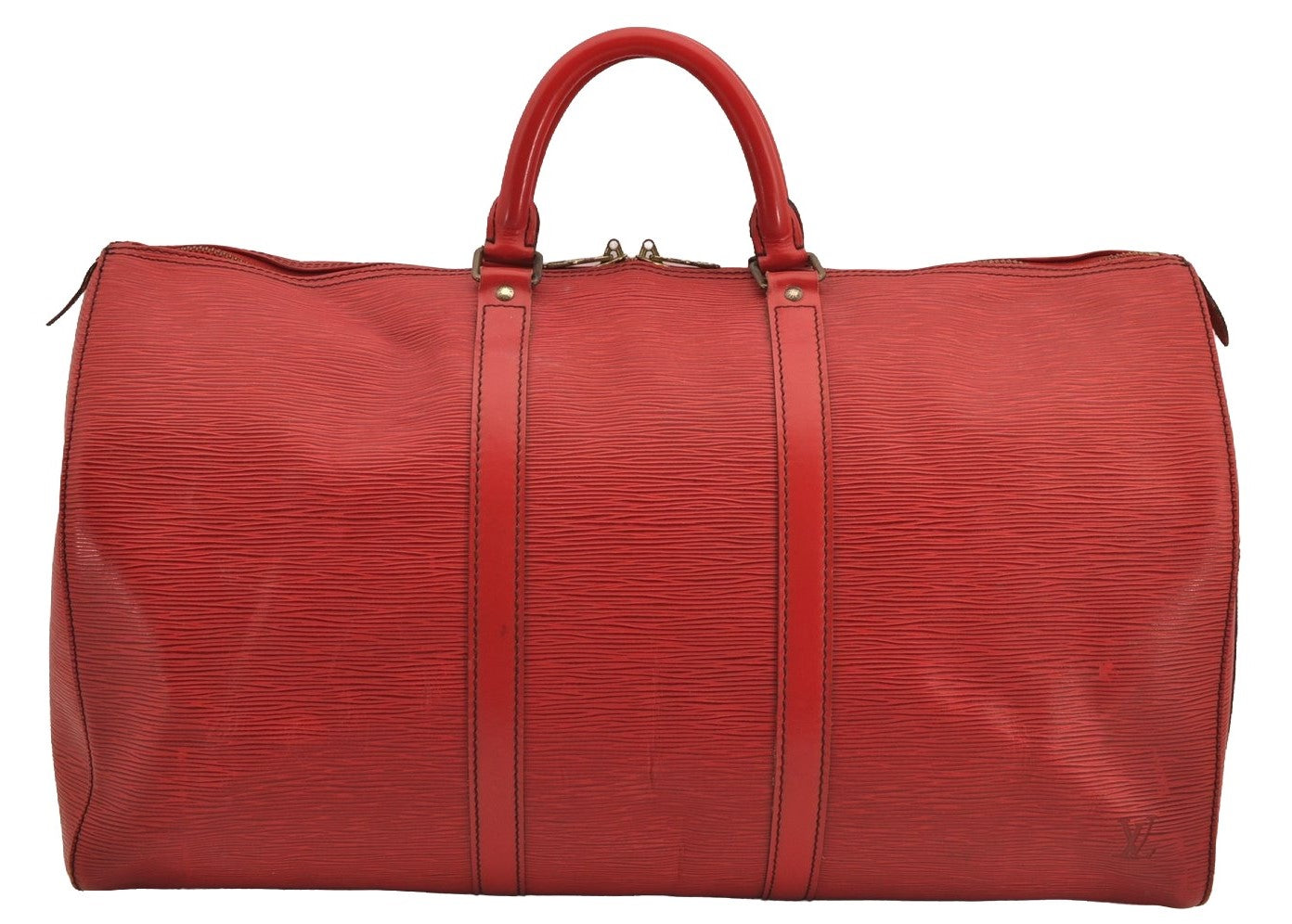 Authentic Louis Vuitton Epi Keepall 50 Boston Travel Bag Red M42967 LV 7053I