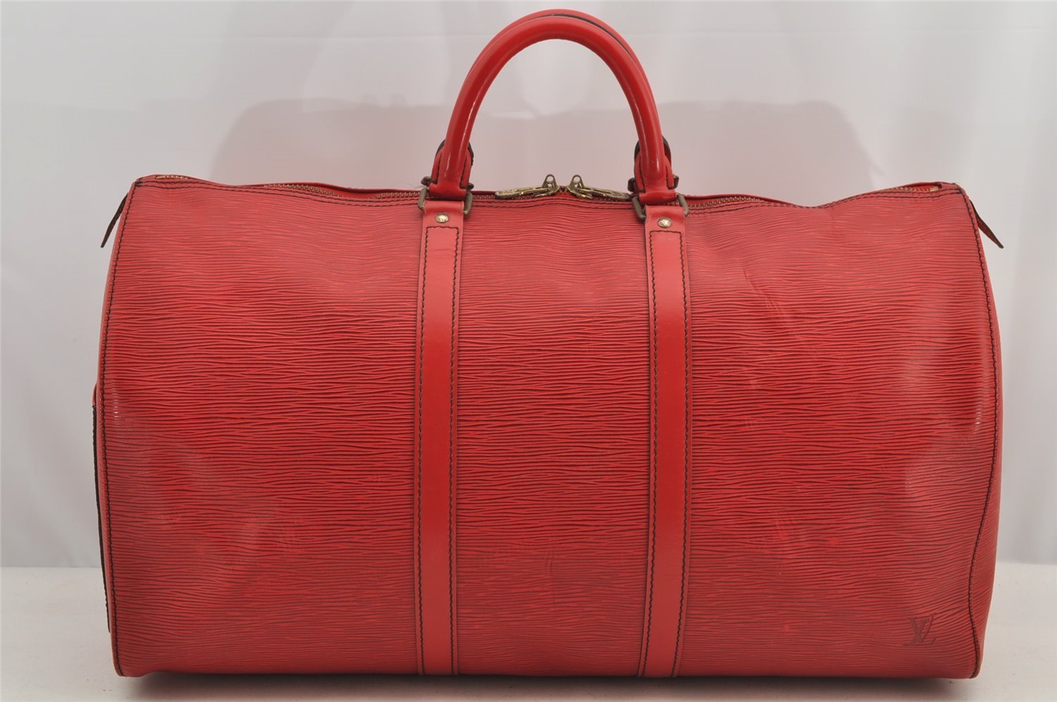 Authentic Louis Vuitton Epi Keepall 50 Boston Travel Bag Red M42967 LV 7053I