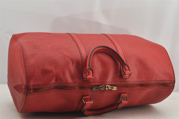 Authentic Louis Vuitton Epi Keepall 50 Boston Travel Bag Red M42967 LV 7053I