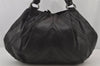 Authentic PRADA Leather Nappa Vintage Tote Hand Bag Black 7053J