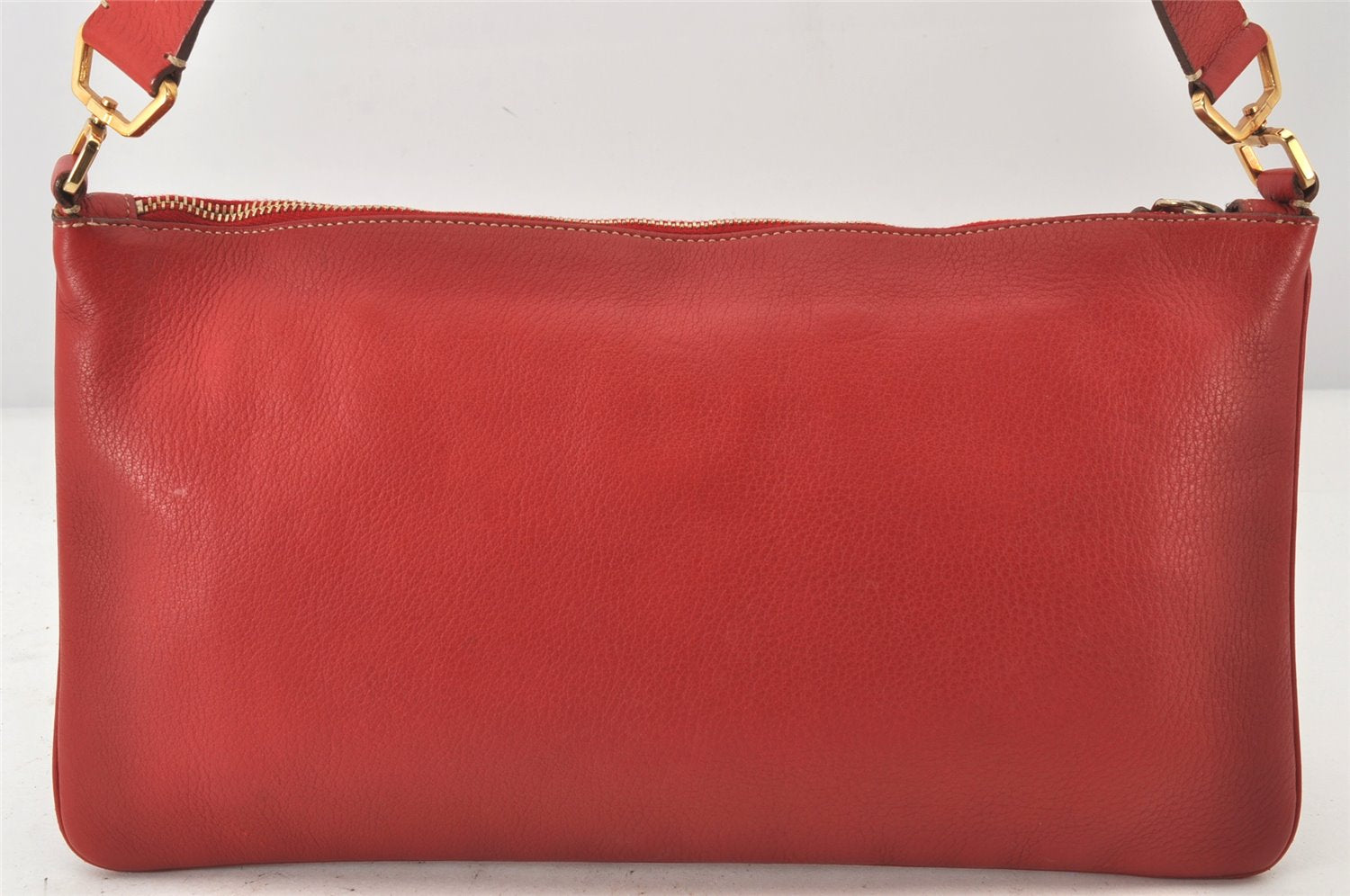 Authentic PRADA Vintage Leather Shoulder Cross Body Bag Purse Red 7053K