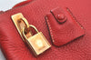 Authentic PRADA Vintage Leather Shoulder Cross Body Bag Purse Red 7053K